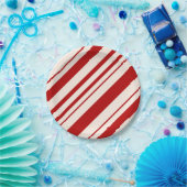 Weihnachts Candy Cane Stripes Holiday Pattern Pappteller (Party)