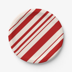 Weihnachts Candy Cane Stripes Holiday Pattern Pappteller
