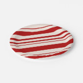 Weihnachts Candy Cane Stripes Holiday Pattern Pappteller (Schrägansicht)