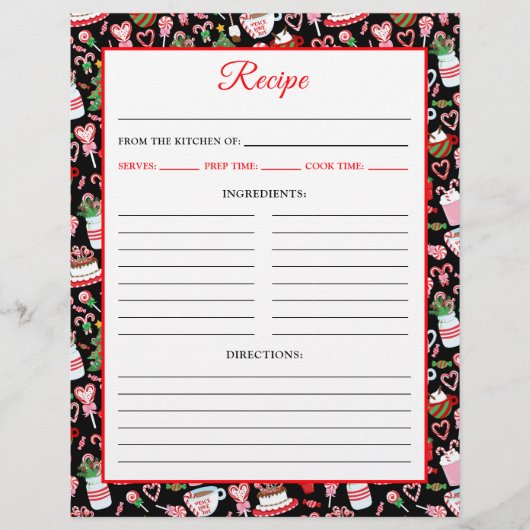 Weihnachts Candy Cane Süßigkeiten Rezept Seite (Vorne)