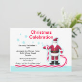 Weihnachts-, Candy Cane- und Stars-Weihnachtsfest  Einladung (Stehend Vorderseite)