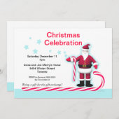 Weihnachts-, Candy Cane- und Stars-Weihnachtsfest Einladung (Vorne/Hinten)