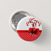 Weihnachts-Candy Canes Bow mit roten und weißen Pu Button (Vorne & Hinten)