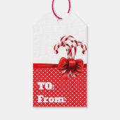 Weihnachts-Candy Canes Bow mit roten und weißen Pu Geschenkanhänger (Rückseite)