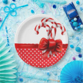 Weihnachts-Candy Canes Bow mit roten und weißen Pu Pappteller (Party)
