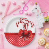 Weihnachts-Candy Canes Bow mit roten und weißen Pu Pappteller (Party)