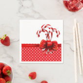Weihnachts-Candy Canes Bow mit roten und weißen Pu Serviette (Beispiel)
