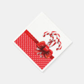 Weihnachts-Candy Canes Bow mit roten und weißen Pu Serviette (Ecke)