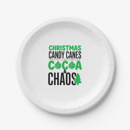 Weihnachts Candy Canes Kakao Chaos Design Pappteller (Vorderseite)