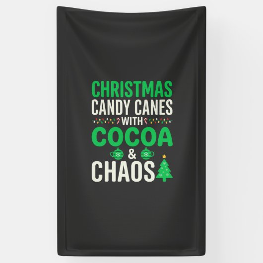 Weihnachts Candy Canes Kakao Chaos Urlaub Banner (Vertikal)