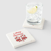 Weihnachts-Candy Canes Marble Stone Untersetzer (Seitenansicht)