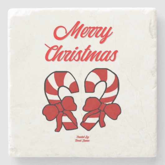 Weihnachts-Candy Canes Marble Stone Untersetzer (Vorderseite)