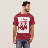 Weihnachts-Candy Canes Men's Maroon Basic T Shirt (Vorne ganz)
