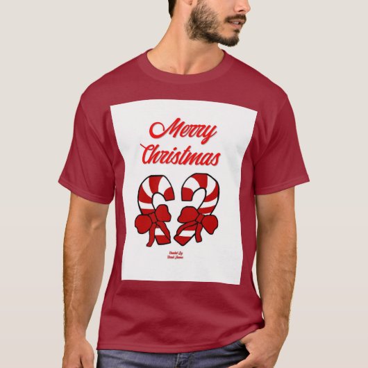 Weihnachts-Candy Canes Men's Maroon Basic T Shirt (Vorderseite)