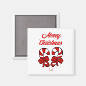 Weihnachts Candy Canes Square 2 Zoll Magnet (Vorderseite/Rückseite)
