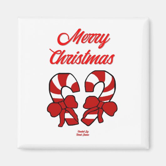 Weihnachts Candy Canes Square 2 Zoll Magnet (Vorne)