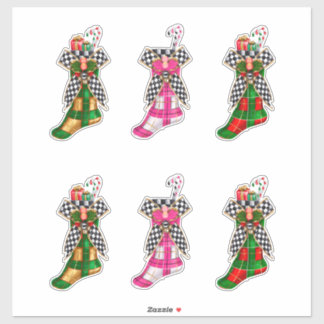 Weihnachts Candy Canes Xmas Karierte Schachbretter Aufkleber