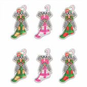 Weihnachts Candy Canes Xmas Karierte Schachbretter Aufkleber (Vorderseite)