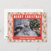 Weihnachts Candy Canes Xmas Urlaub CUSTOM Foto Postkarte (Vorne/Hinten)