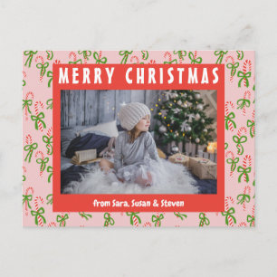 Weihnachts Candy Canes Xmas Urlaub CUSTOM Foto Postkarte