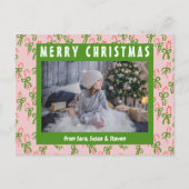 Weihnachts Candy Canes Xmas Urlaub CUSTOM Foto Postkarte (Vorderseite)