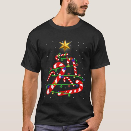Weihnachts Candy Funny Xmas Tree Light Geschenke T T-Shirt (Vorderseite)