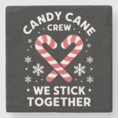 Weihnachts Candy Heart Wir kleben zusammen Steinuntersetzer (Vorderseite)