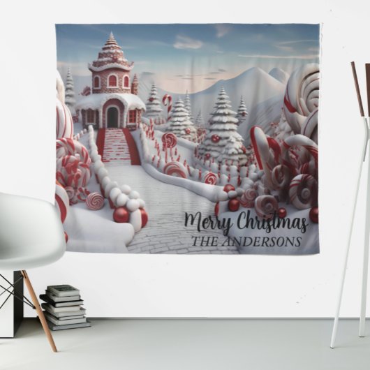 Weihnachts Candy Land Holiday Foto Hintergrund Wandteppich