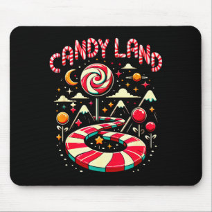 Weihnachts-Candy-Land-Regenbogenpfad-Candy-Cane-Fr Mousepad