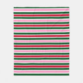 Weihnachts-Candy-Streifen in Rosa Grün und Rot Fleecedecke (Vorderseite)