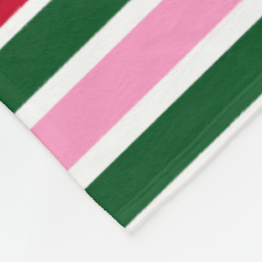 Weihnachts-Candy-Streifen in Rosa Grün und Rot Fleecedecke (Ecke)