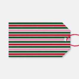 Weihnachts-Candy-Streifen in Rosa Grün und Rot Geschenkanhänger