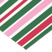 Weihnachts-Candy-Streifen in Rosa Grün und Rot Kurzer Tischläufer (Ecke)