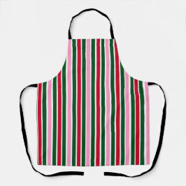 Weihnachts-Candy-Streifen in Rosa Grün und Rot Schürze