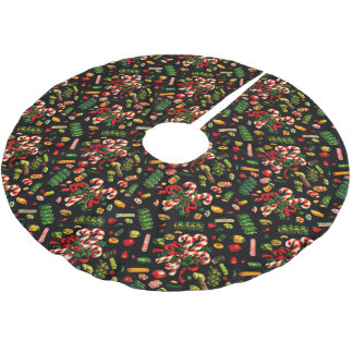 Weihnachts-Candy Tree-Rock Polyester Weihnachtsbaumdecke