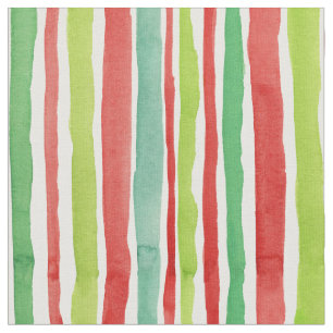 Weihnachts Candy Watercolor Streifen Stoff