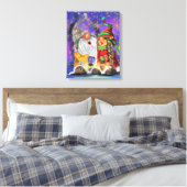 Weihnachts-Canvas Print Couple Gnomes Gesang Leinwanddruck (Insitu (Schlafzimmer))