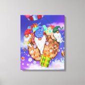 Weihnachts-Canvas Print Gnomes Flying gibt Geschen Leinwanddruck (Vorderseite)