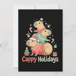 Weihnachts-Cappy-Capybara-Weihnachtsbaum-Urlaubsze Feiertagskarte