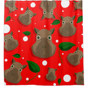 Weihnachts Capybara Duschvorhang
