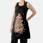 Weihnachts Capybara mit Weihnachtsmannmütze Xmas L Schürze (InSitu)