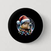 Weihnachts-Capybara-Santa-Hut Xmas-Lichter Männer  Button (Vorderseite)