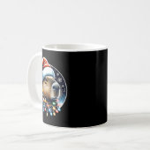 Weihnachts-Capybara-Santa-Hut Xmas-Lichter Männer Kaffeetasse (Vorderseite Links)