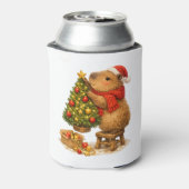 Weihnachts-Capybara schmückt Baum Dosenkühler (Kanne Rückseite)