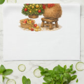 Weihnachts-Capybara schmückt Baum Geschirrtuch (Gefaltet)