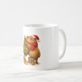 Weihnachts-Capybara schmückt Baum Kaffeetasse (VorderseiteRechts)
