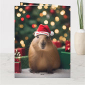 Weihnachts-Capybara, Weihnachtskarte Karte (Rückseite)