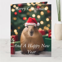 Weihnachts-Capybara, Weihnachtskarte