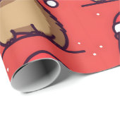 Weihnachts-Capybara-Weihnachtsmannmütze Geschenkpapier (Rolleneckpunkt)