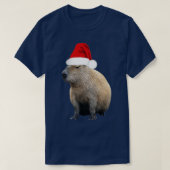 Weihnachts-Capybara-Weihnachtsmannmütze T-Shirt (Design vorne)